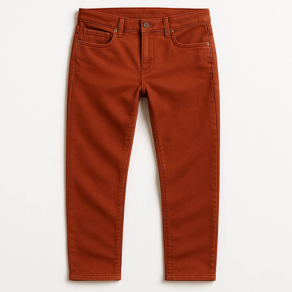 Rust 5 pocket stretch jean