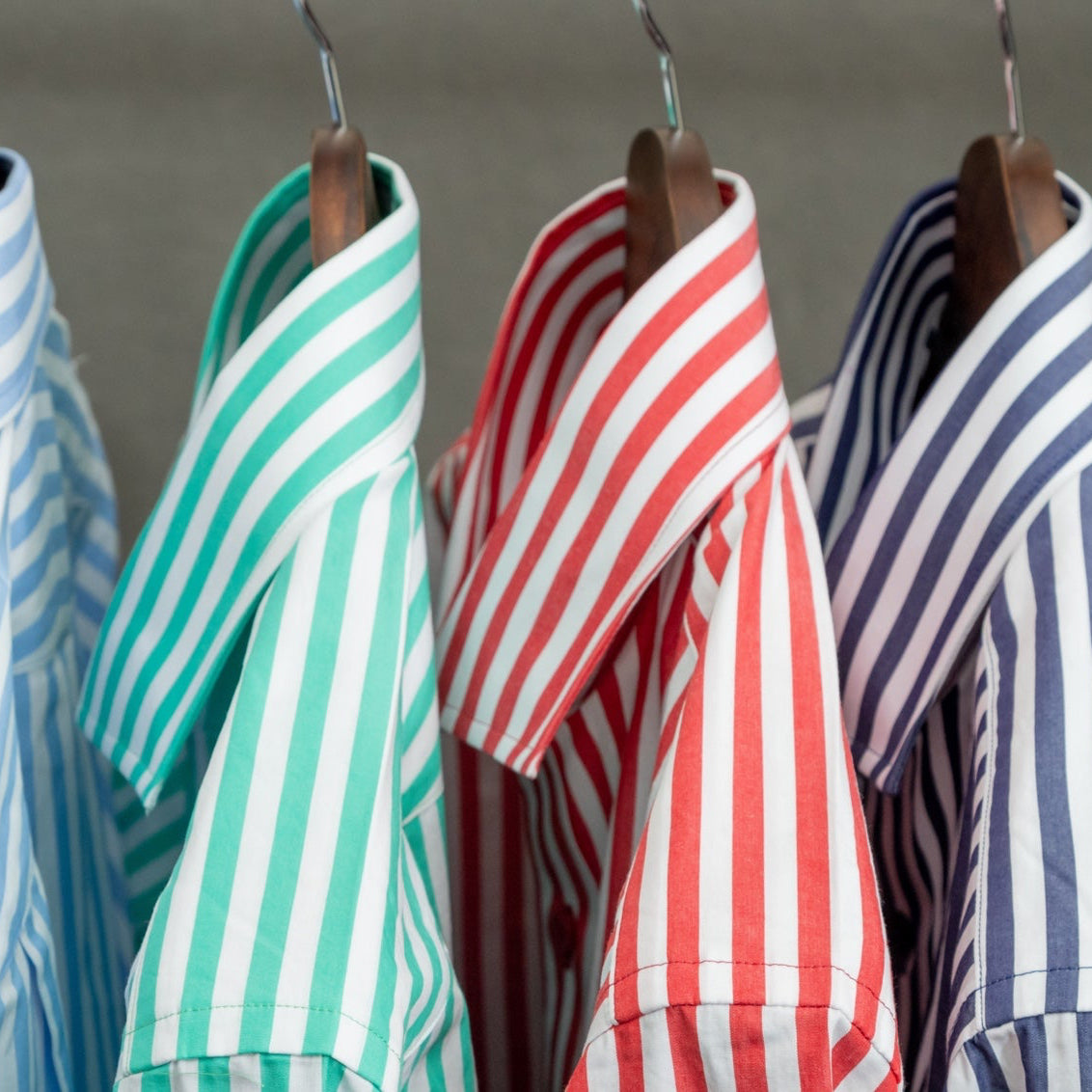 Mint Awning Stripe Shirts