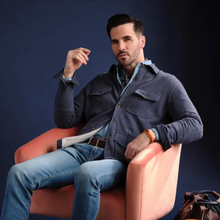 Load image into Gallery viewer, Michelangelo, our made in Italy tailored/slim fit stretch jeans.
