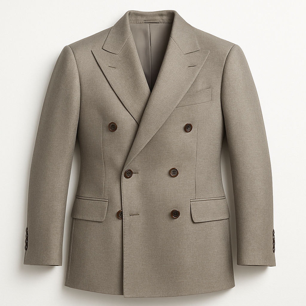 SILVER TAN COLORED DOUBLE BREASTED SPORT COAT