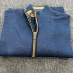 Dark Blue 1/4 Zip Merino Knit