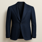 Navy two button peal lapel jacket with patch pockets